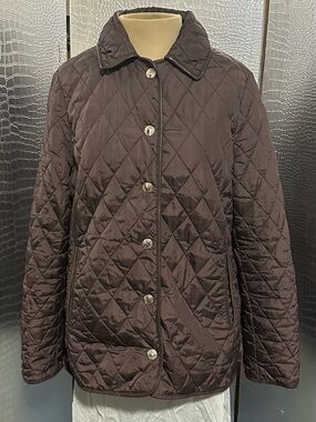 Coach Quilted Brown Diamond-Stitch Puffer Jacket